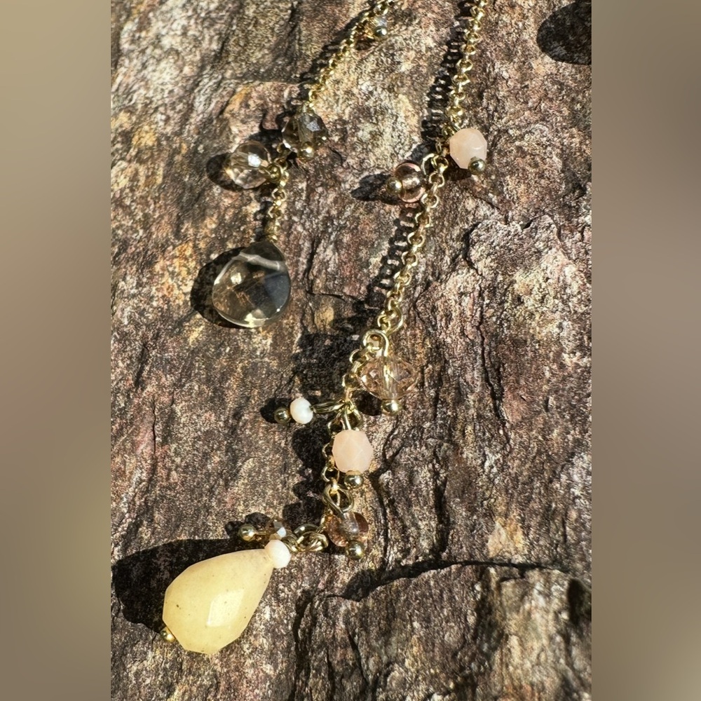 Elegant Gold and Multi Crystal Women's Necklace